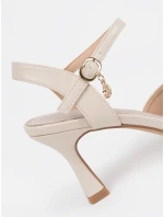 Pěkné dámské Jasnobeżowy  lodičky na jehlovém podpatku