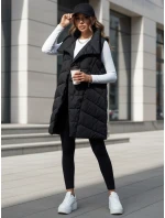 Dámská prošívaná dlouhá vesta bez kapuce černá Dstreet model 21979794 - FashionStreet