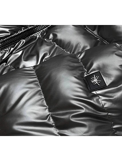 Stříbrná prošívaná bunda pro přechodné období model 17121593 - S'WEST Stříbrná prošívaná bunda pro přechodné období model 17121593 - S'WEST