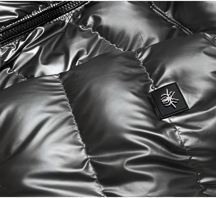 Stříbrná prošívaná bunda pro přechodné období model 17121593 - S'WEST