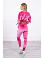 Velúrová súprava s nápisom Queen fuchsia