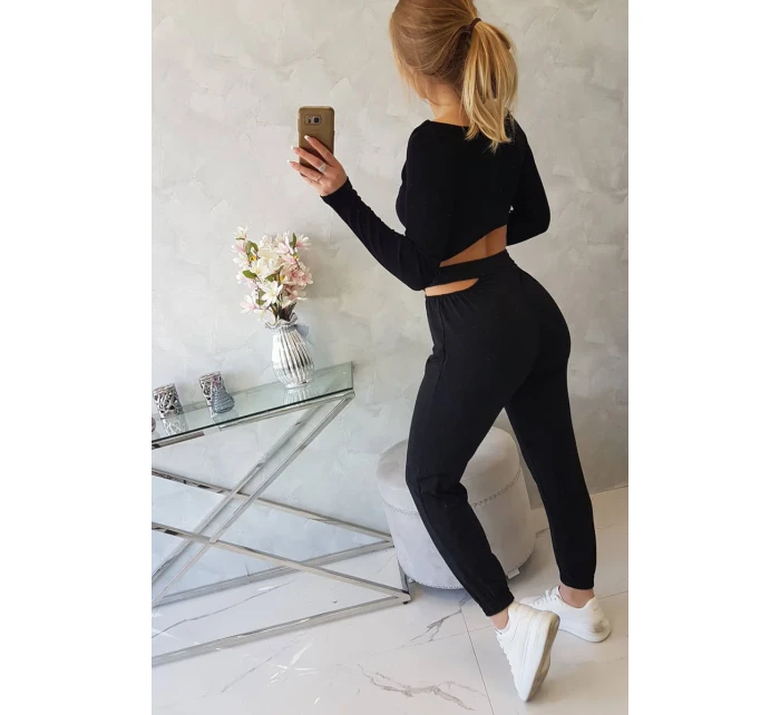 Súprava s blúzkou čierna