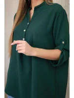 Blúzka s predĺženým chrbtom khaki