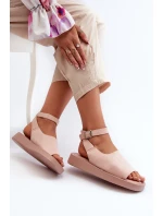 Wygodne Sandały Damskie Na Platformie Różowe Rubie Wygodne Sandały Damskie Na Platformie Różowe Rubie