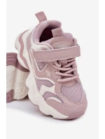 Sneakersy Dziecięce Na Grubej Podeszwie Różowe Lianees