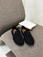 Dámské mokasíny s řasením Eko semiš Černé Sabley