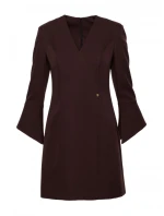 model 21296033 Šaty s širokými manžetami hnědé - Moe