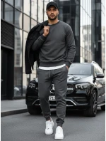 Pánska mikina s kapucňou antracitová BX2405