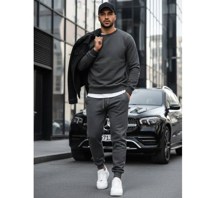 Pánska mikina s kapucňou antracitová BX2405