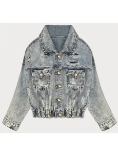 Světle modrá volná dámská bunda s model 20185249 - NEW STUDIO