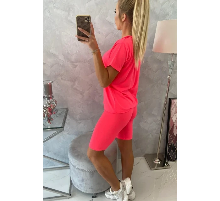Súprava top+legíny ružová neónová Súprava top+legíny ružová neónová
