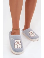 Fotrnné pantofle s medvídkem modré Noralie