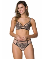 Dámské tanga Frances model 21817740 Béžová s černou - Mat