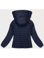 Tmavě modrá dámská prošívaná bunda s kapucí model 18930910 - J.STYLE