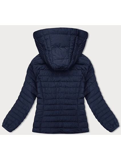 Tmavě modrá dámská prošívaná bunda s kapucí model 18930910 - J.STYLE Tmavě modrá dámská prošívaná bunda s kapucí model 18930910 - J.STYLE