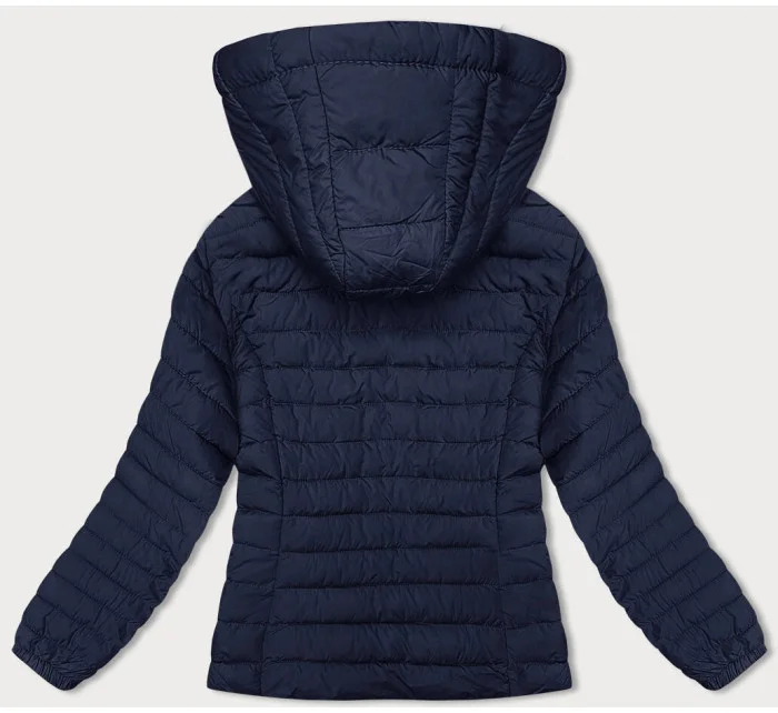 Tmavě modrá dámská prošívaná bunda s kapucí model 18930910 - J.STYLE