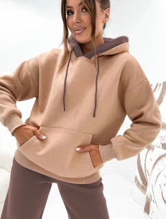 Hrubší dámská tepláková souprava v čokoládové barvě model 21809055 - Moon