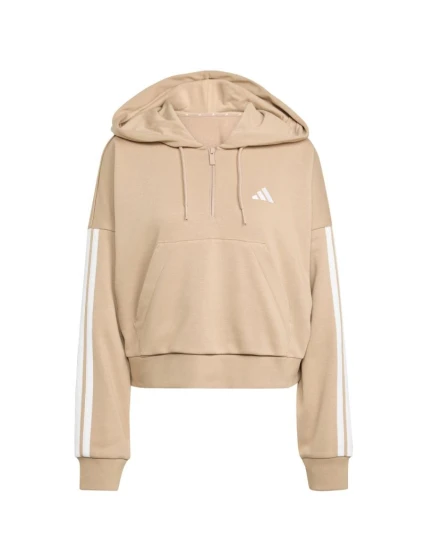 Dámská mikina s kapucí Essentials French Terry Quarter Zip beige model 21730224 - ADIDAS