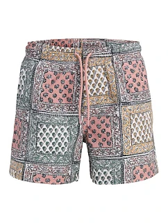 Jack&Jones pánske plavecké šortky JPSTMAUI SHELL AOP SWIM SHORTS REG 12291808 ASH ROSE