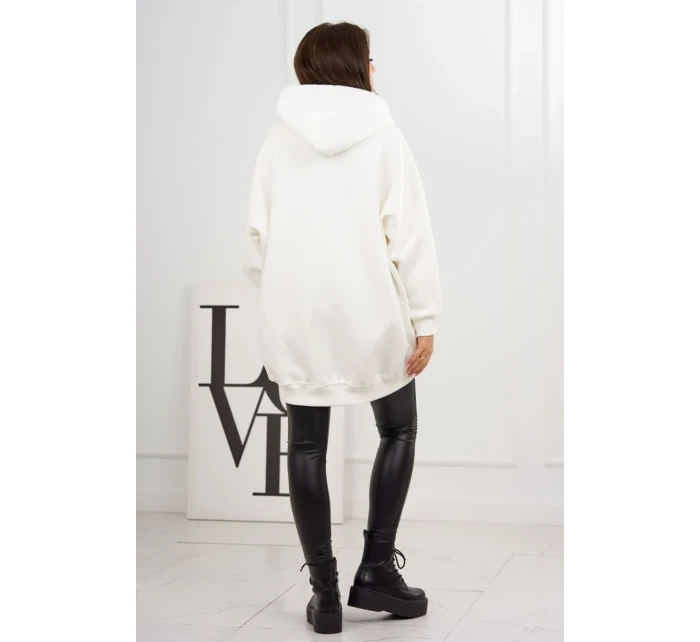 Zateplená mikina s model 19049176 motivem ecru - K-Fashion