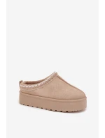 Dětské Mládežnické Sněhule S Vyšíváním Na Platformě Béžové Jolisse