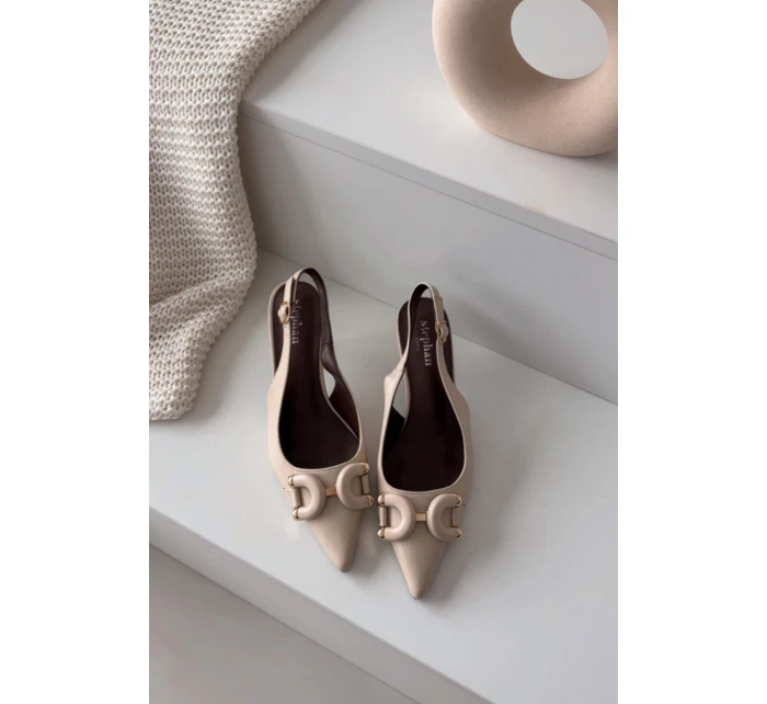 Dámské sandály na jehle s ozdobným detailem světle béžové Brienne