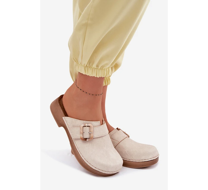 Dámské chodaki s přezkou Inblu TF000003 Světle béžové