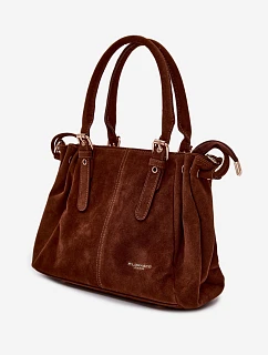 Kožená kabelka z ekologické semiše Camel model 22111514 - Flora&Co