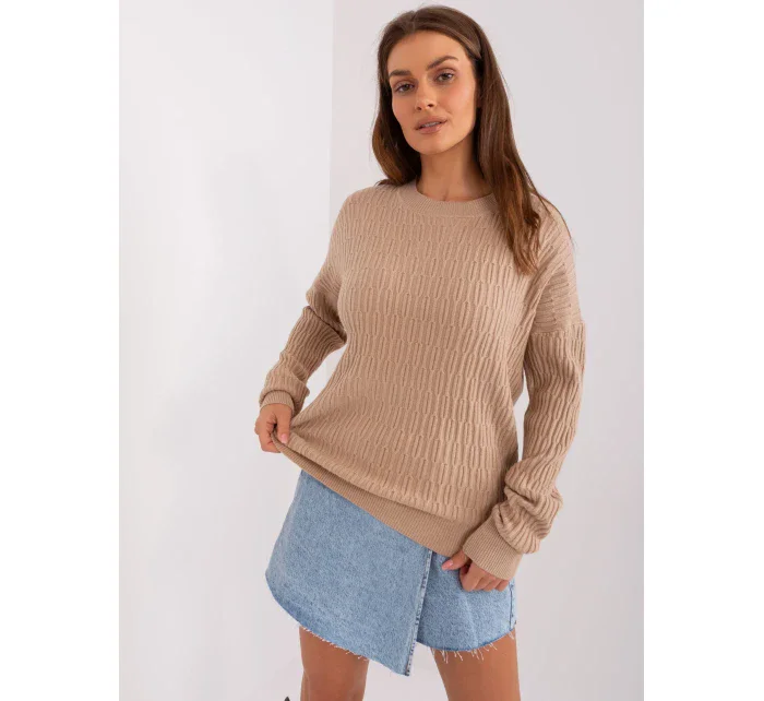 Sweter AT SW model 18884774 beżowy - FPrice Sweter AT SW model 18884774 beżowy - FPrice