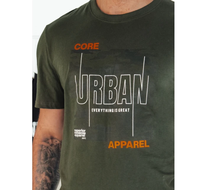 Pánské zelené tričko s potiskem Dstreet model 21974936 - FashionStreet