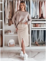 Džínová maxi sukně s rozparkem béžová Dstreet model 21985316 - FashionStreet
