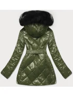 BŁYSZCZĄCA KURTKA ZIMOWA NA MISIU KHAKI model 21242523 - MHM