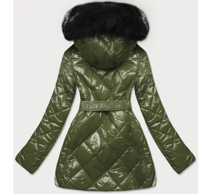 BŁYSZCZĄCA KURTKA ZIMOWA NA MISIU KHAKI model 21242523 - MHM