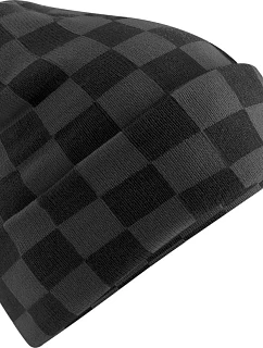 Beechfield B 531 Pletená čiapka „Checkerboard“ 53.0531 čierna/sivá