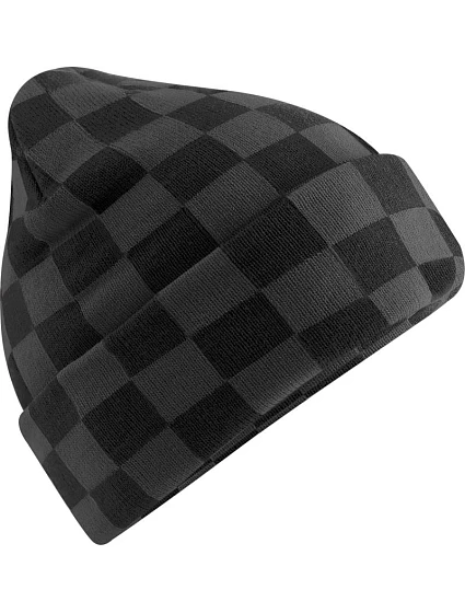 Beechfield B 531 Pletená čiapka „Checkerboard“ 53.0531 čierna/sivá Beechfield B 531 Pletená čiapka „Checkerboard“ 53.0531 čierna/sivá