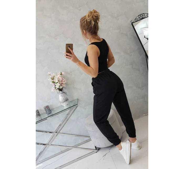 Súprava top+nohavice čierna