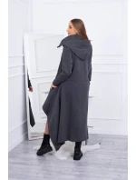 Zateplené šaty s delšími boky grafitové Zateplené šaty s delšími boky grafitové