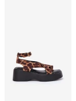 Dámské Sandály Na Platformě A Klínu V  Hnědé model 21688739 - Boto