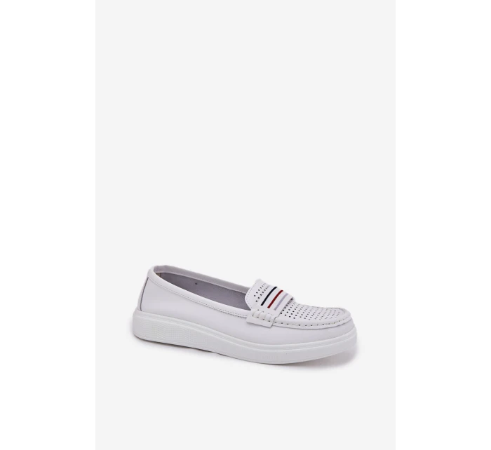 Dámské Kožené Mokasíny Bílé model 21696947 - EVENTO