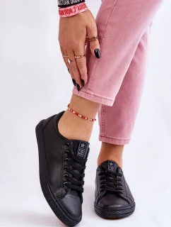 Dámske klasické kožené tenisky Black Misima