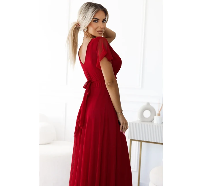 sukienka z dekoltem i krótkim model 20588350 - numoco basic sukienka z dekoltem i krótkim model 20588350 - numoco basic