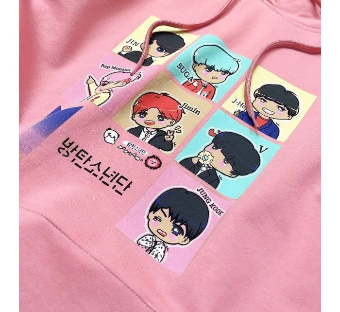 Ružová dámska športová mikina s potlačou (N7283)