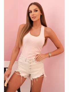 Dámske bavlnené boxerky so širokými ramienkami púdrovo ružový melír