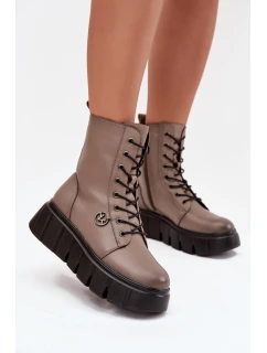 Dámské workery na platformě s  tmavě béžové model 21707976 - VINCEZA