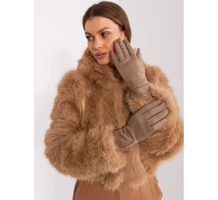 Rękawiczki AT RK model 19161951 ciemny bezowy - FPrice