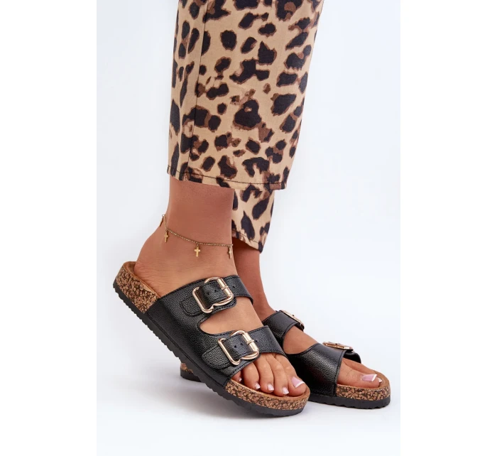 Čierne dámske papuče Fronila s prackami