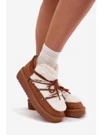 Dámske snežnice s nízkou platformou a kožušinou D.Franklin - ťava Dámske snežnice s nízkou platformou a kožušinou D.Franklin - ťava