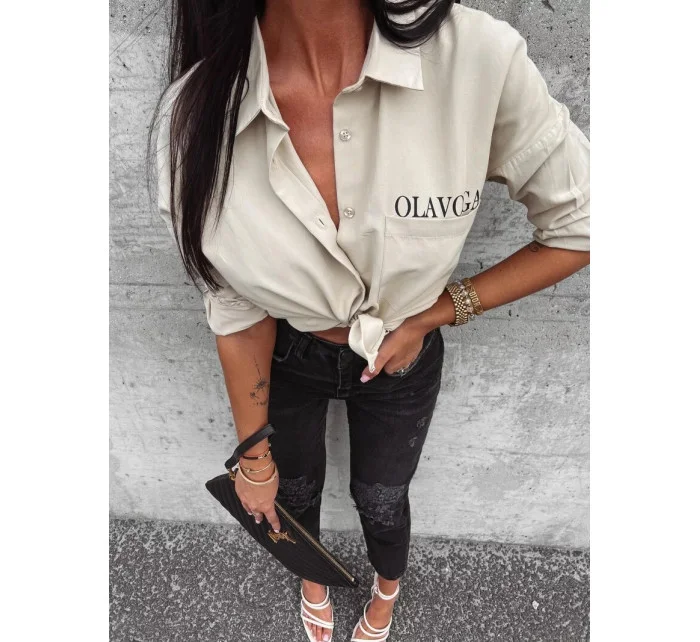 Dámská košile model 18909725 khaki - Ola Voga