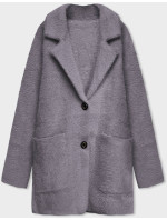 Krátky šedý vlnený prehoz cez oblečenie typu alpaka (7108-1)