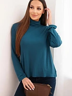 Dámska viskózna blúzka s vysokým golierom a dlhými rukávmi Marine